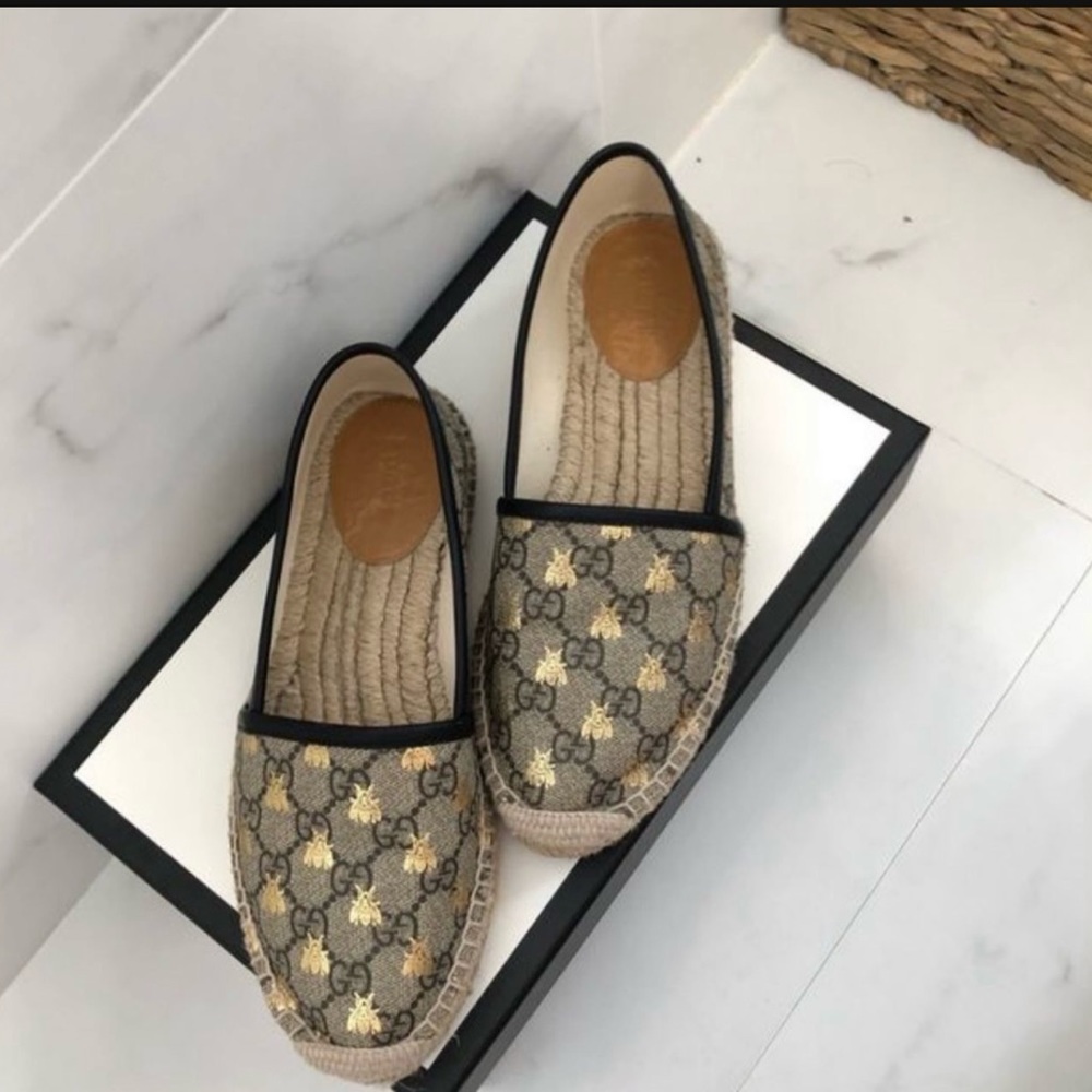 Gucci gold bee shoes